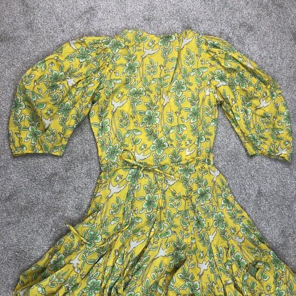 Rhode Mini Dress Fiona Yellow Godet Hem - Picture 8 of 9